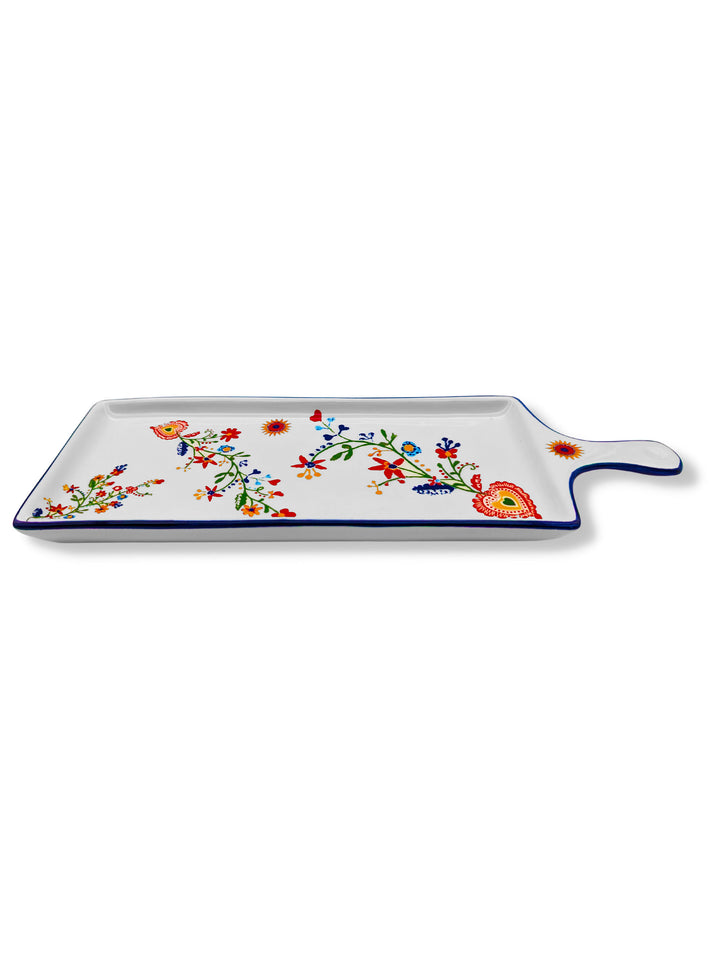 Portuguese Pottery Alcobaça Ceramic Cheese Serving Board