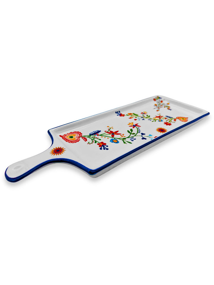 Portuguese Pottery Alcobaça Ceramic Cheese Serving Board