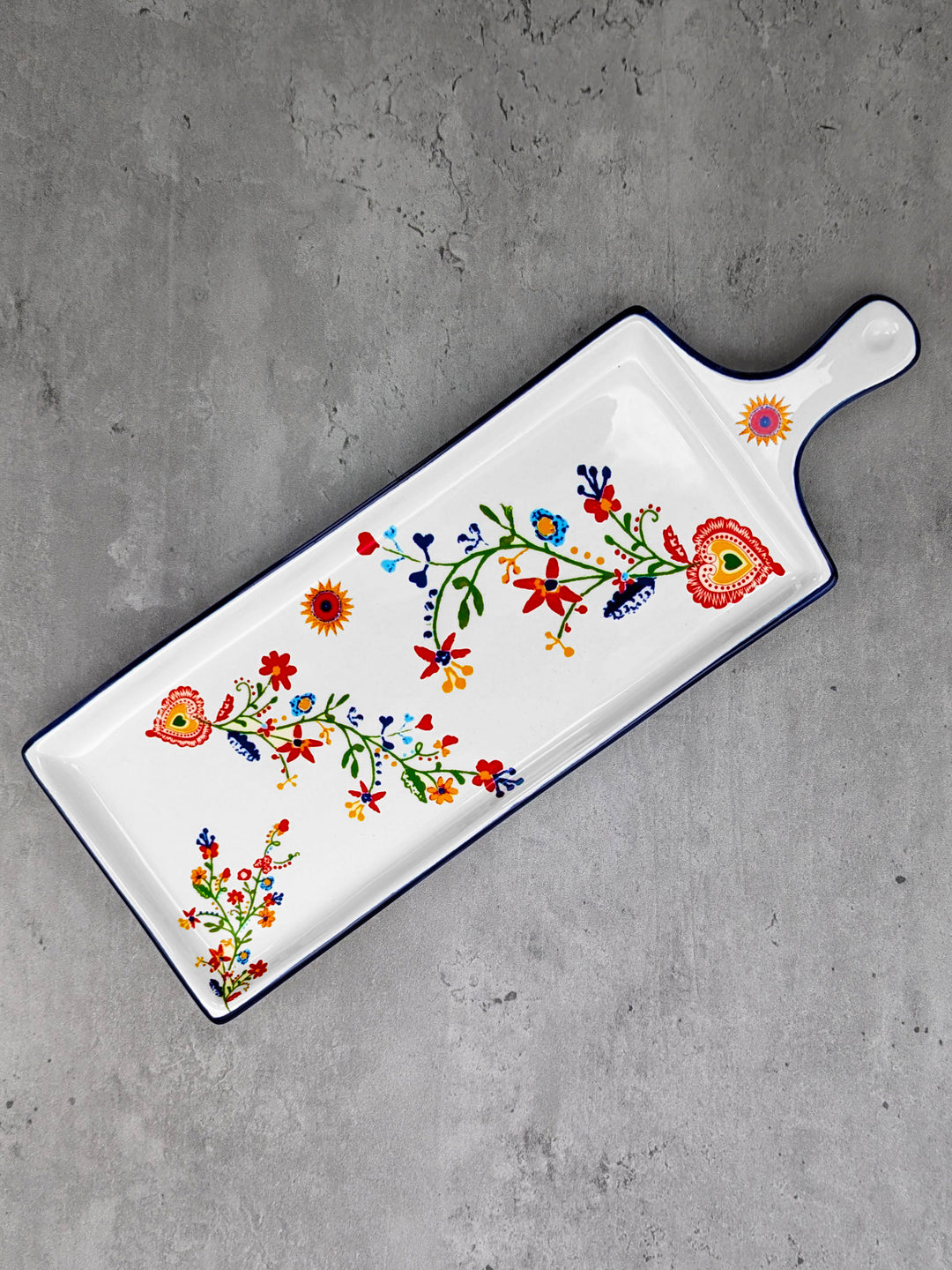 Portuguese Pottery Alcobaça Ceramic Cheese Serving Board