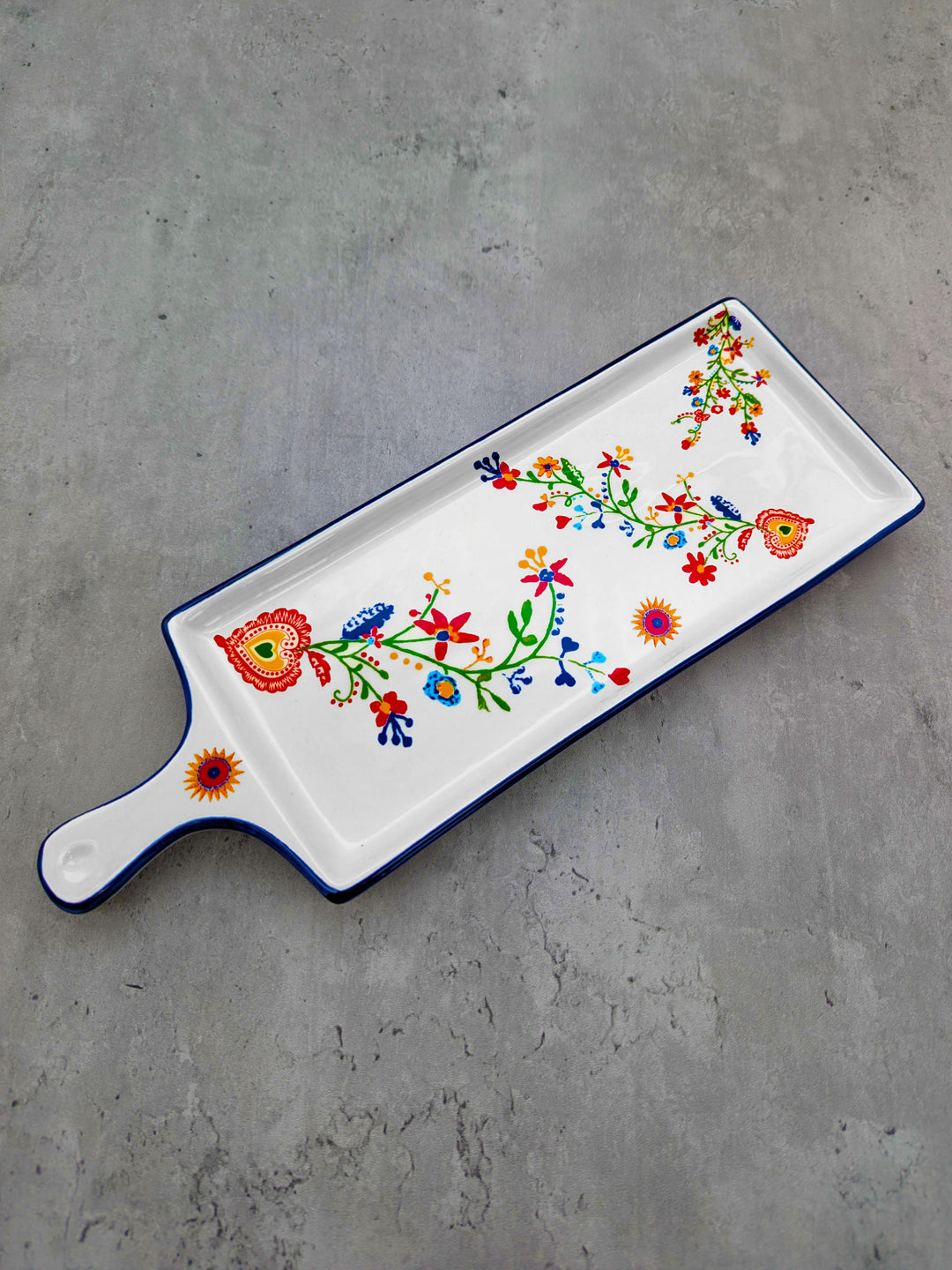 Portuguese Pottery Alcobaça Ceramic Cheese Serving Board