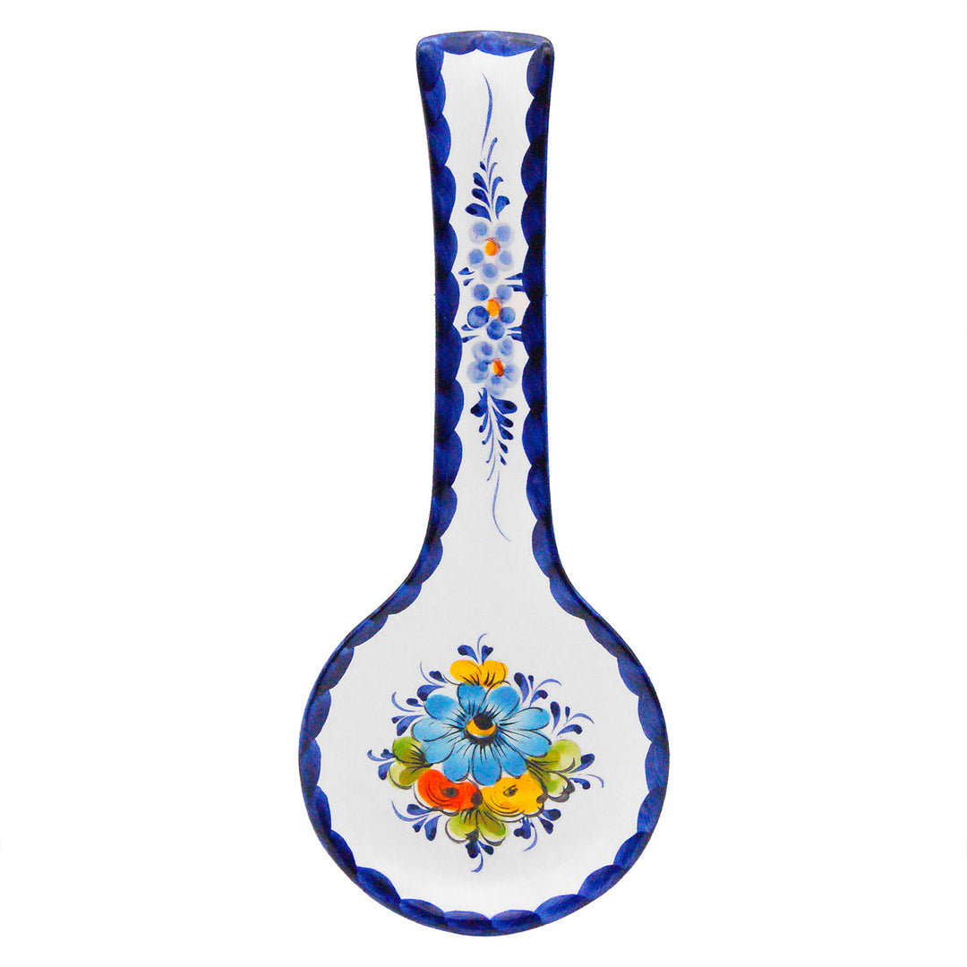 Portuguese Pottery Alcobaça Ceramic Hand Painted Kitchen Spoon Rest for Stove Top Made in Portugal