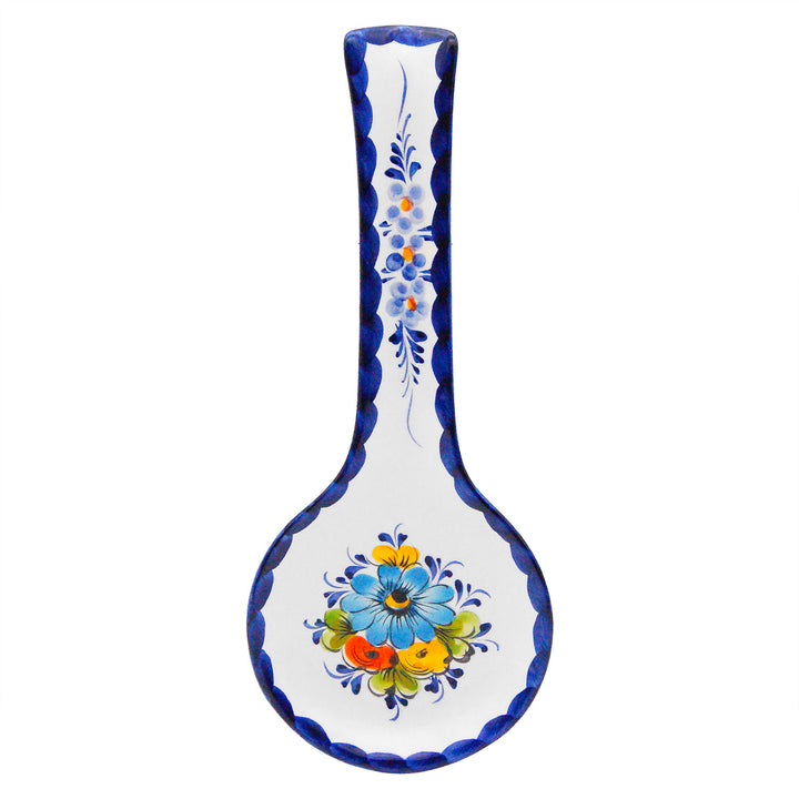 Portuguese Pottery Alcobaça Ceramic Hand Painted Kitchen Spoon Rest for Stove Top Made in Portugal