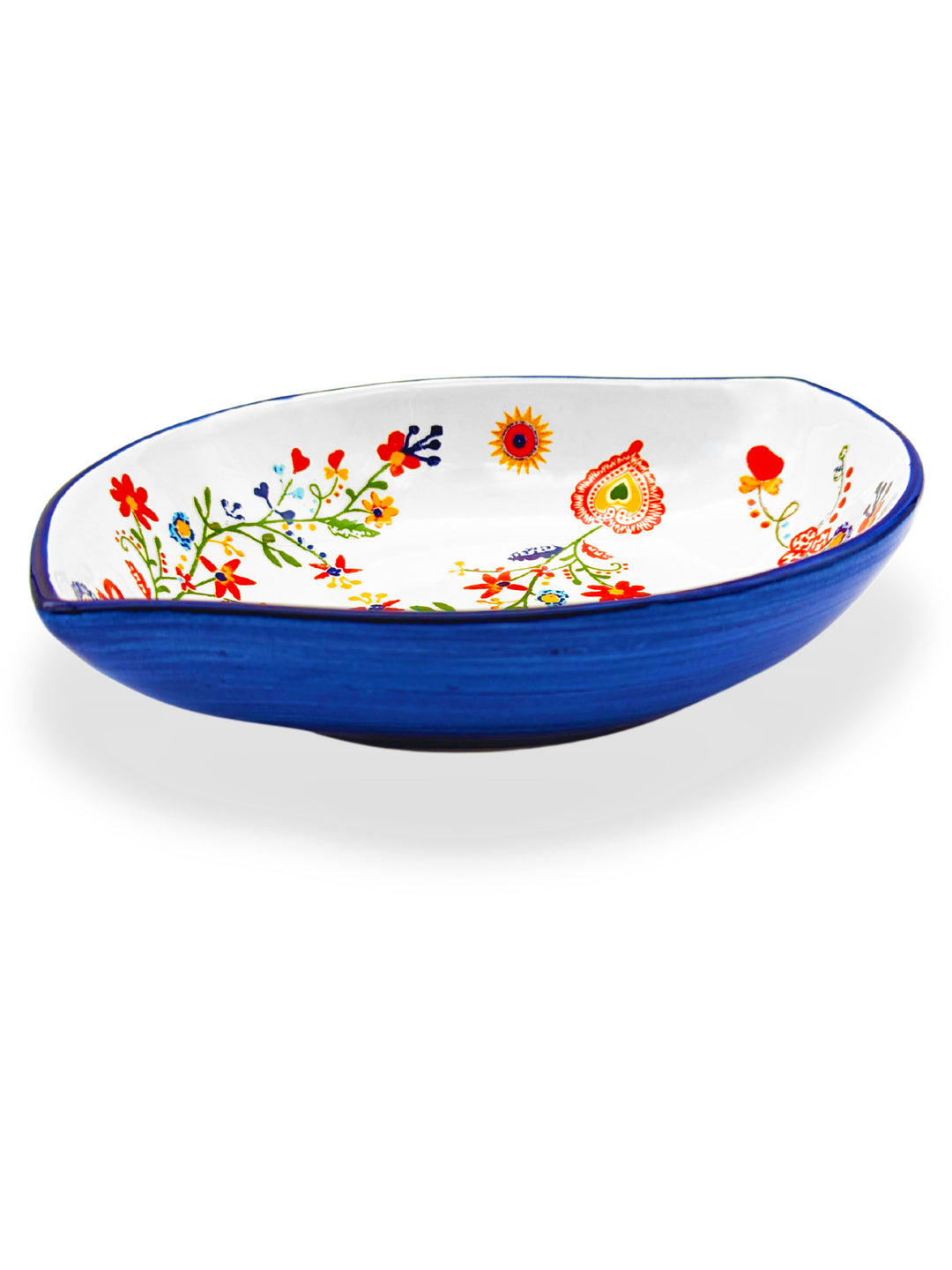 Portuguese Pottery Alcobaça Ceramic Side Dish Serving Bowl Floral - Set of 2