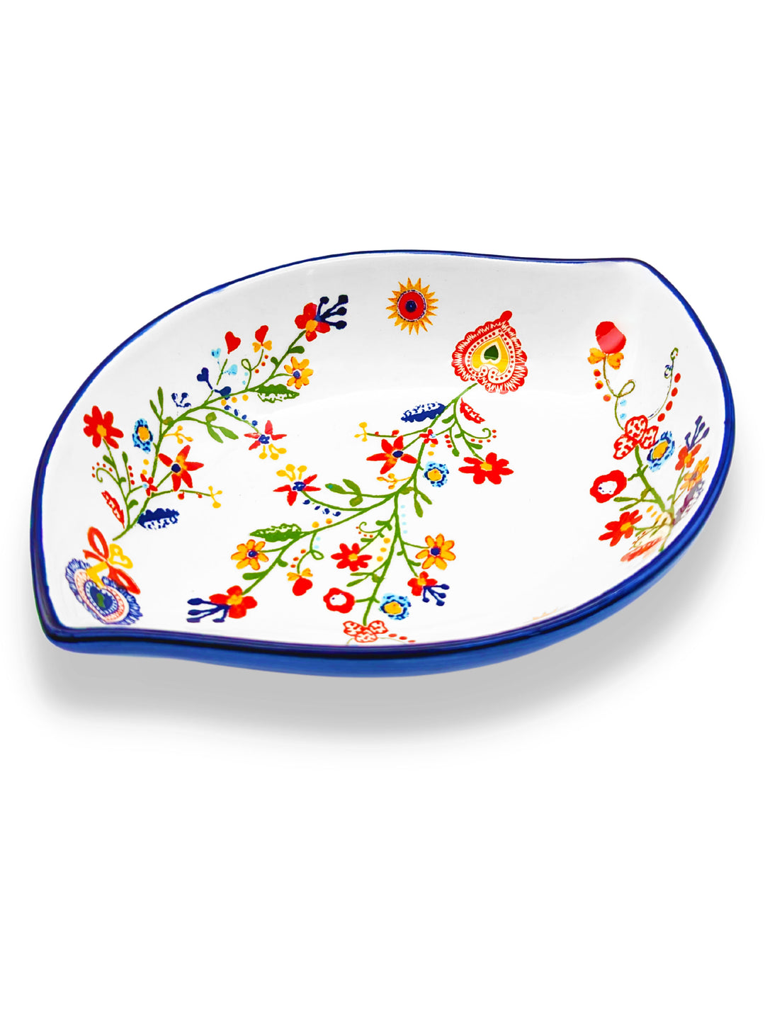 Portuguese Pottery Alcobaça Ceramic Side Dish Serving Bowl Floral - Set of 2