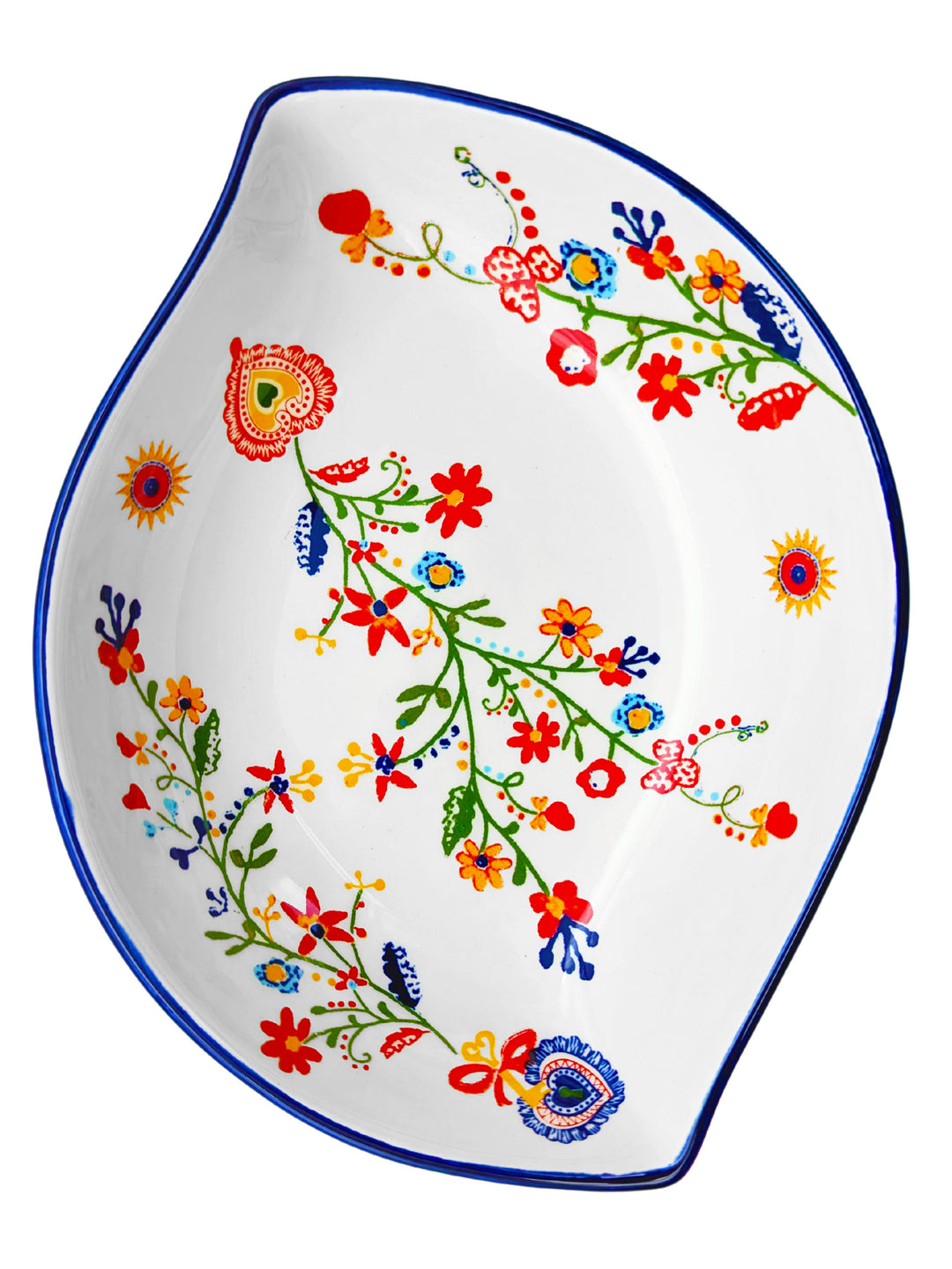 Portuguese Pottery Alcobaça Ceramic Side Dish Serving Bowl Floral - Set of 2