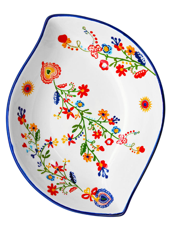 Portuguese Pottery Alcobaça Ceramic Side Dish Serving Bowl Floral - Set of 2