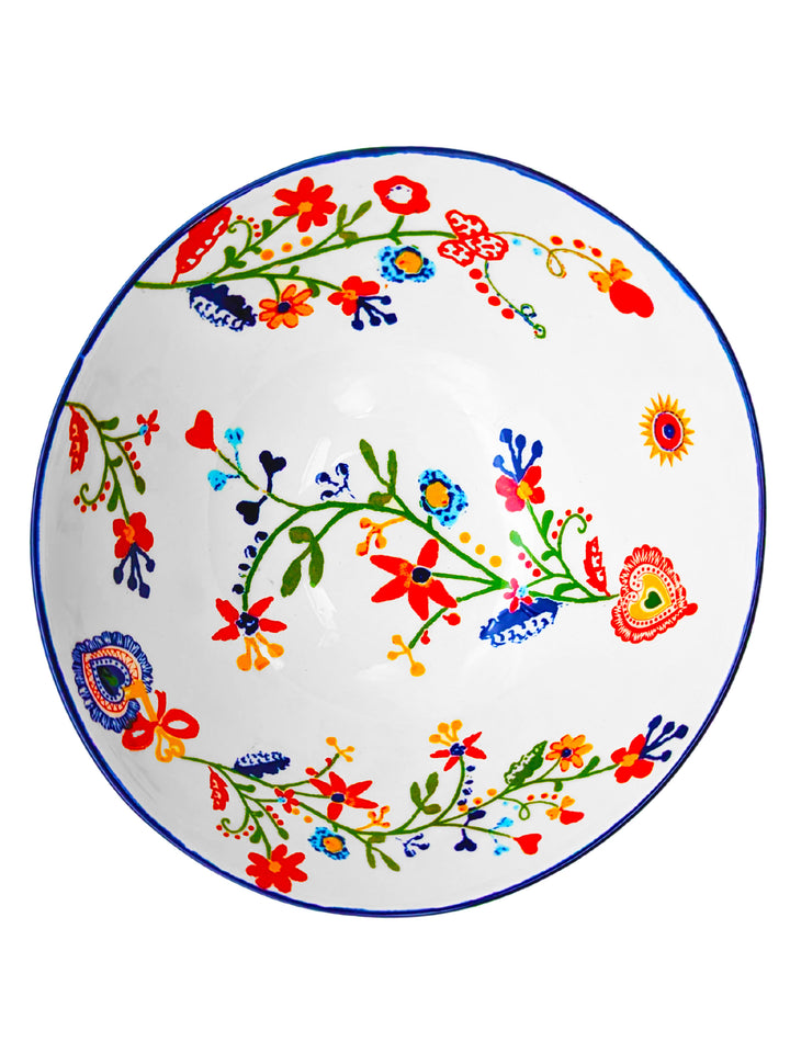 Portuguese Pottery Alcobaça Ceramic Side Dish Serving Bowl Floral - Set of 2