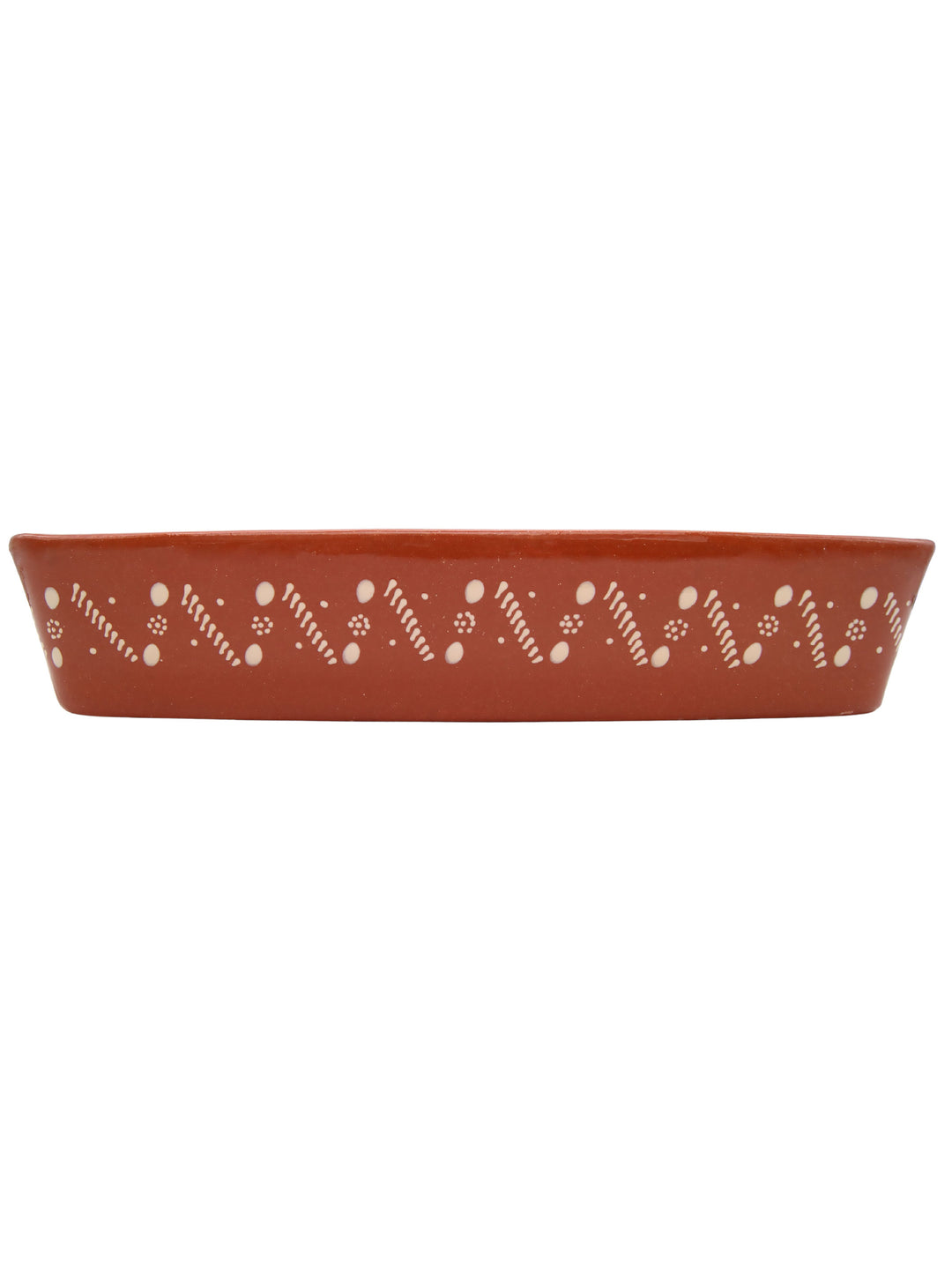 Portuguese Pottery Glazed Terracotta Rectangular Clay Baking Pan for Oven