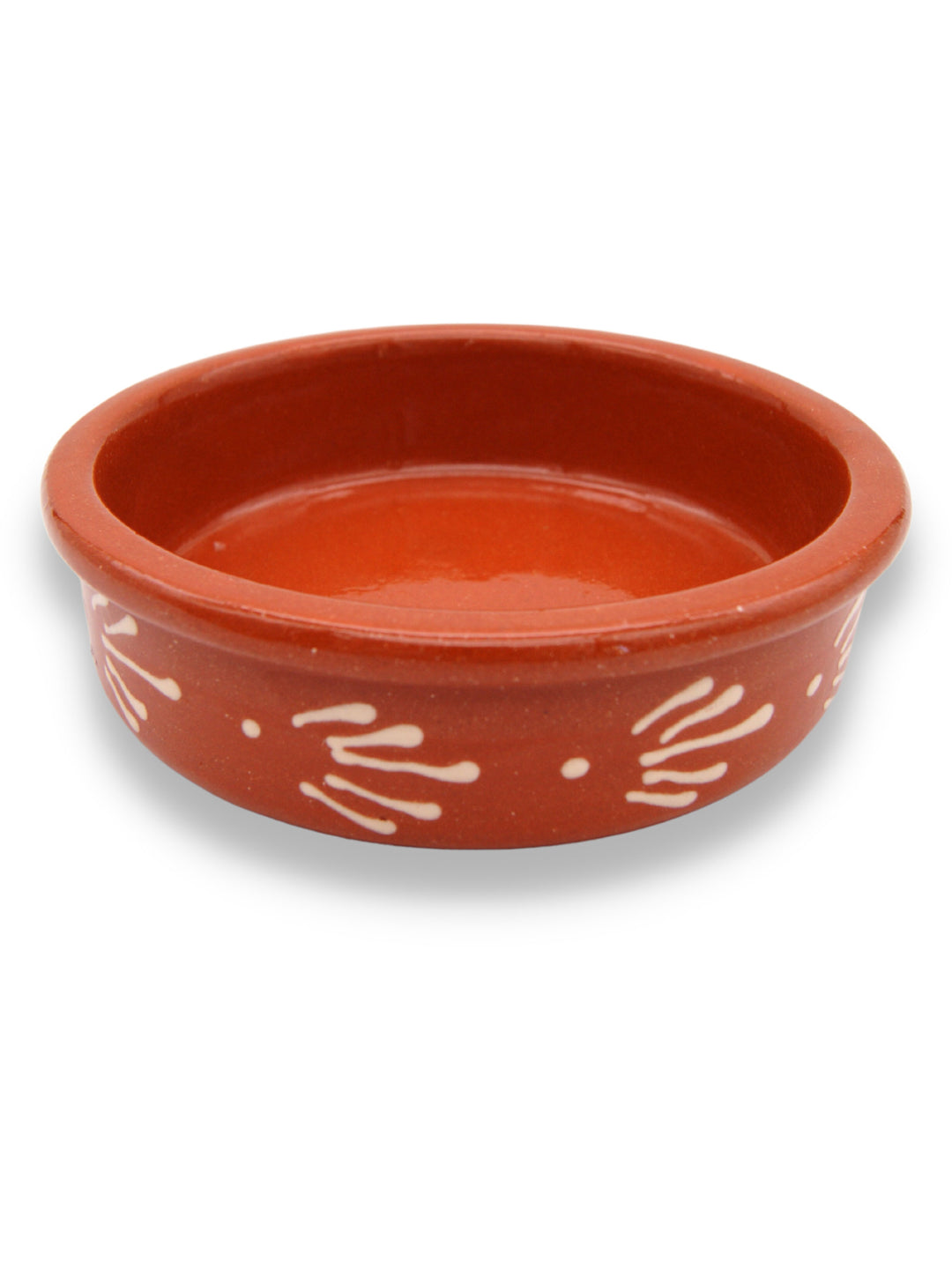 Portuguese Pottery Terracotta Glazed Clay Crème Brulée Dish - Set of 4