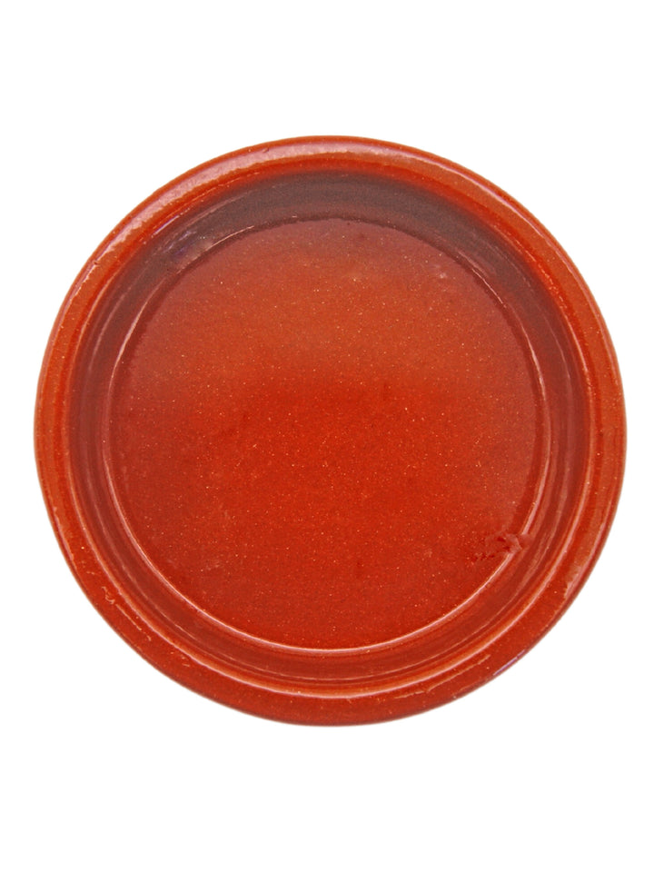 Portuguese Pottery Terracotta Glazed Clay Crème Brulée Dish - Set of 4