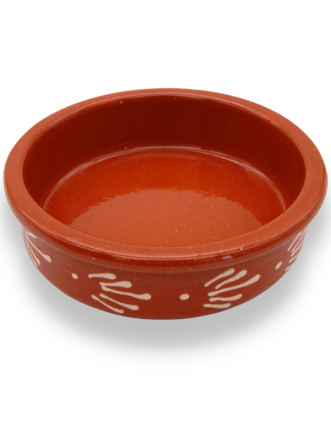 Portuguese Pottery Terracotta Glazed Clay Crème Brulée Dish - Set of 4