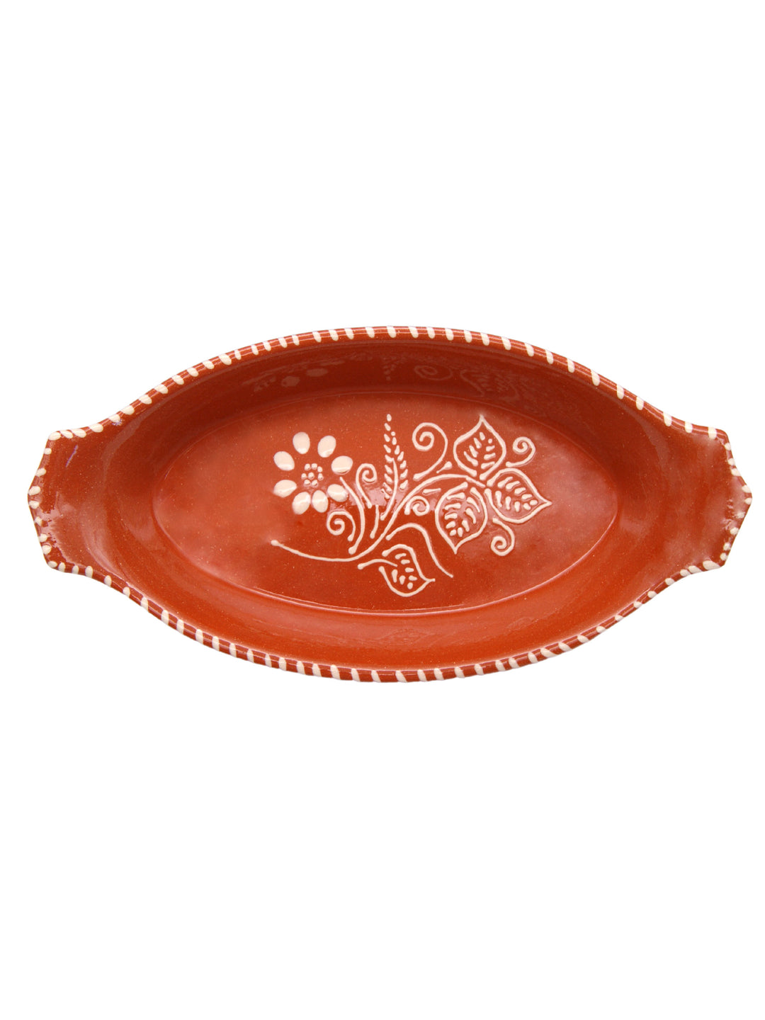 Portuguese Pottery Terracotta Glazed Clay Serving Platter