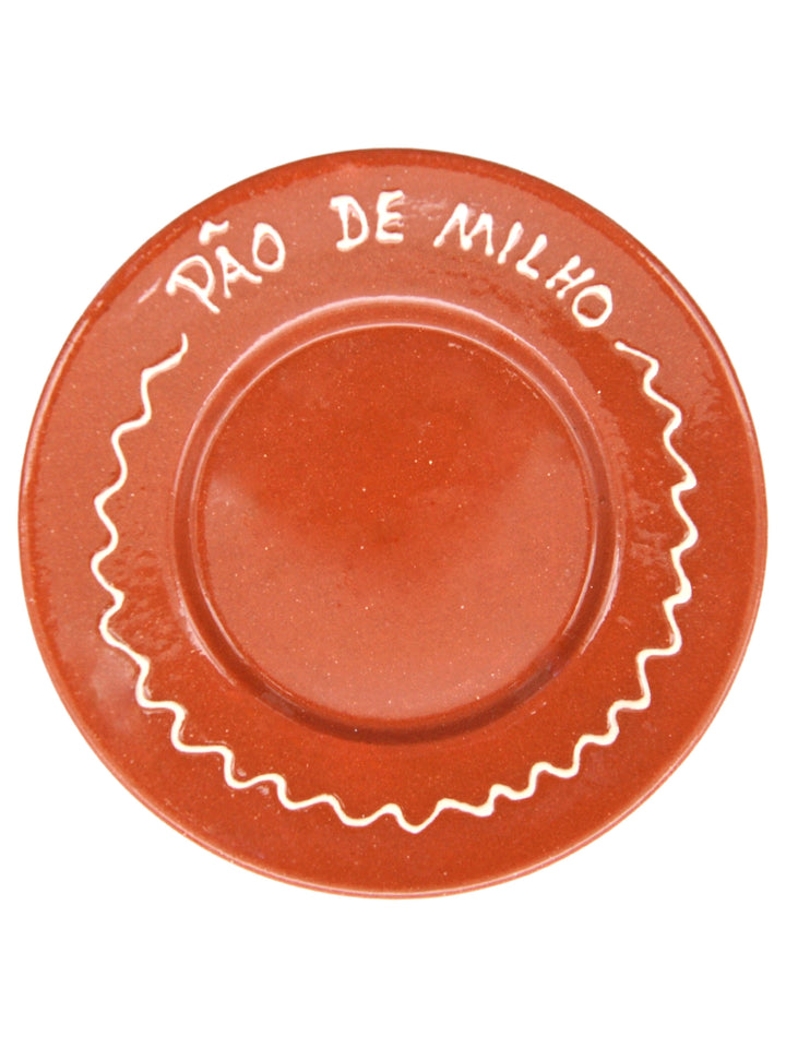 Portuguese Pottery Terracotta Glazed Clay Soup Bowls with Plate - Set of 4