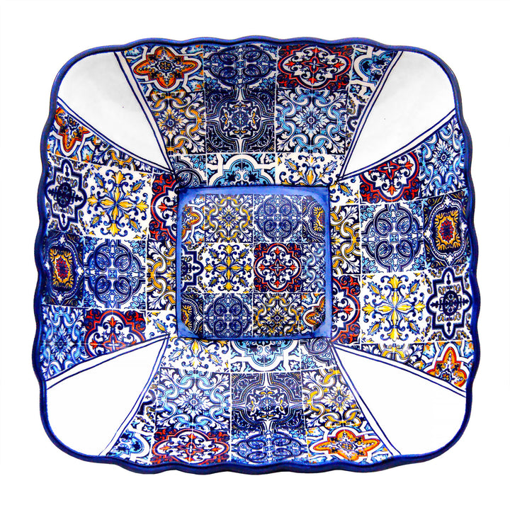 Portuguese Pottery Alcobaça Ceramic Decorative Salad Serving Bowl