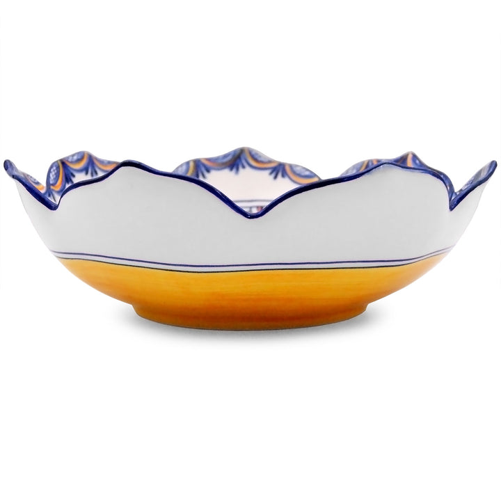 Portuguese Pottery Alcobaça Ceramic Decorative Salad Serving Bowl