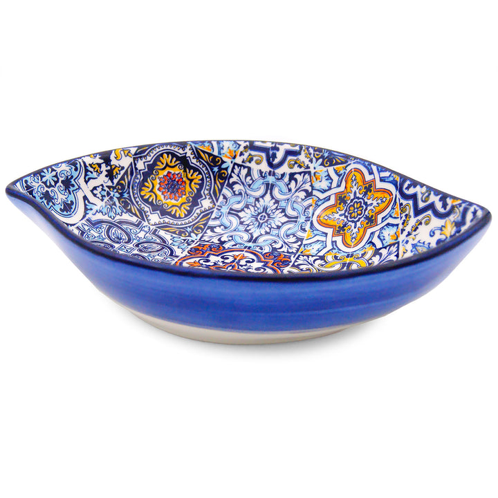 Portuguese Pottery Alcobaça Ceramic Side Dish Serving Bowl - Set of 2