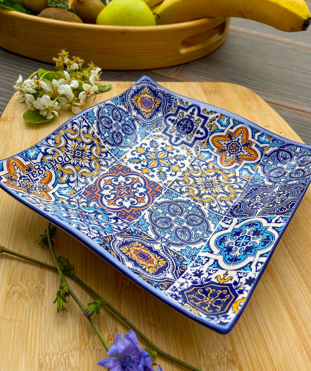 Portuguese Pottery Alcobaça Ceramic Small Serving Dish - Set of 2