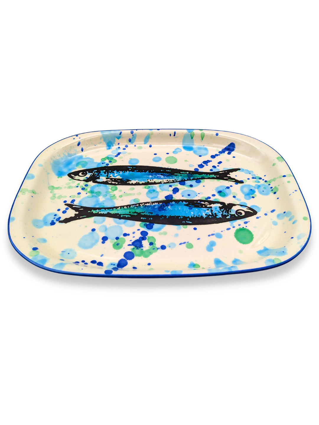 Splash Sardines Portuguese Pottery Oval Ceramic Serving Platter