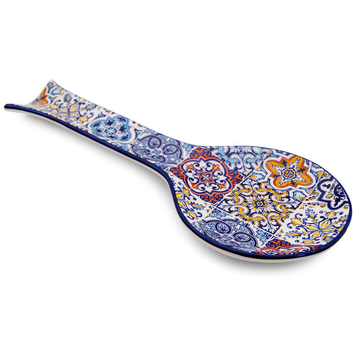 Portuguese Pottery Alcobaça Ceramic Kitchen Spoon Rest for Stove Top