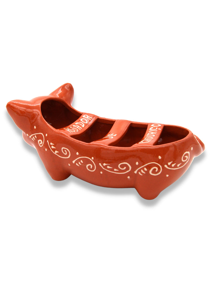 Traditional Portuguese Pottery Terracotta Clay Sausage Roaster Pig