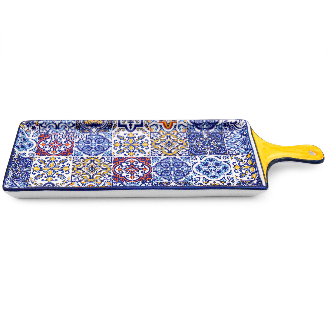 Portuguese Pottery Alcobaça Ceramic Cheese Serving Board