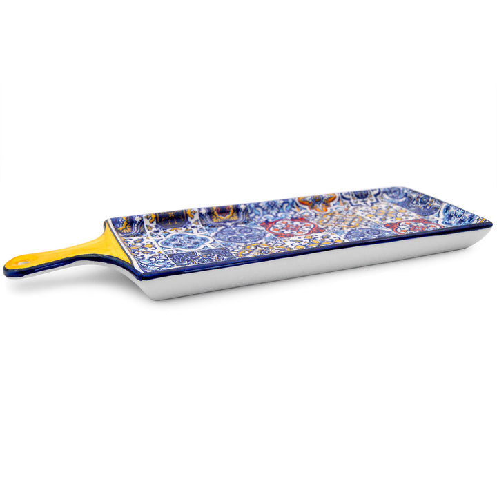 Portuguese Pottery Alcobaça Ceramic Cheese Serving Board