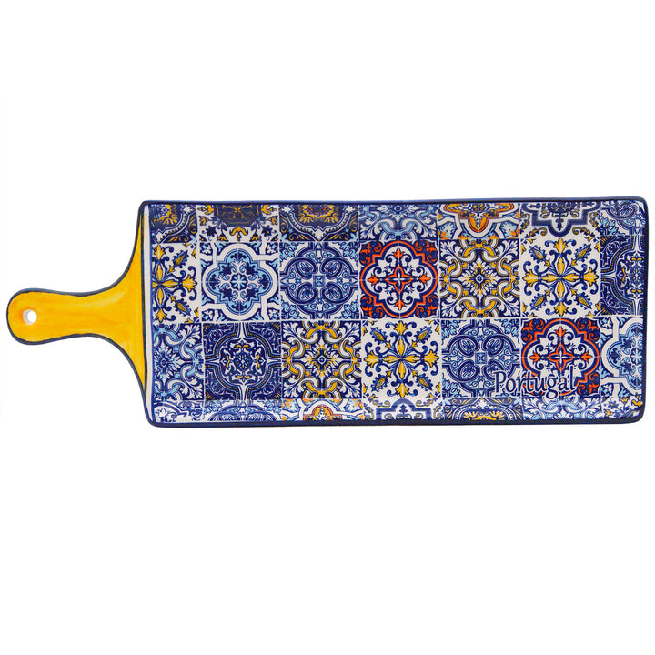 Portuguese Pottery Alcobaça Ceramic Cheese Serving Board