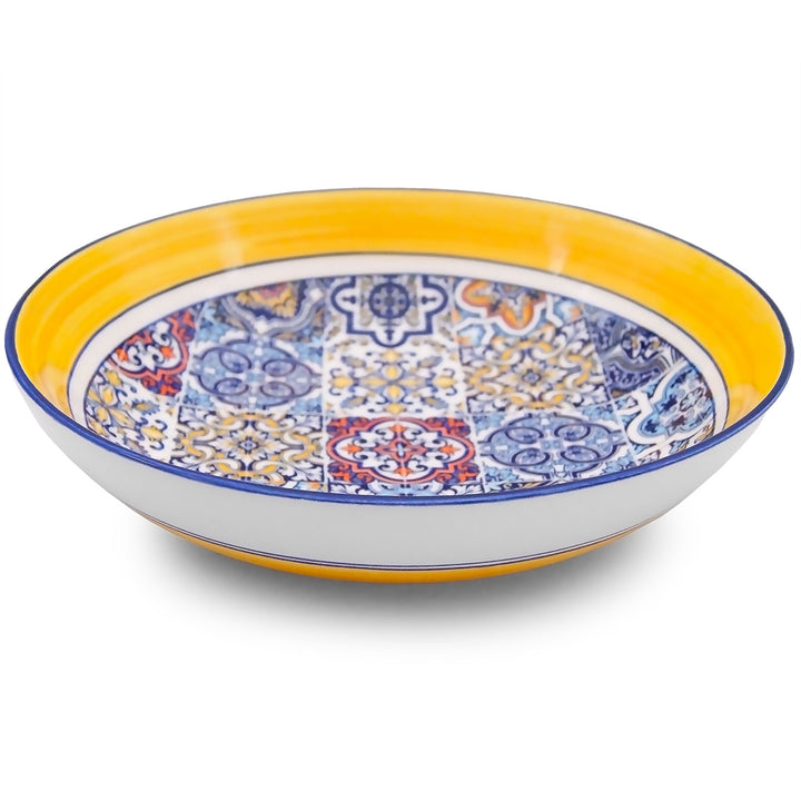 Portuguese Pottery Alcobaça Ceramic Decorative Salad Serving Bowl