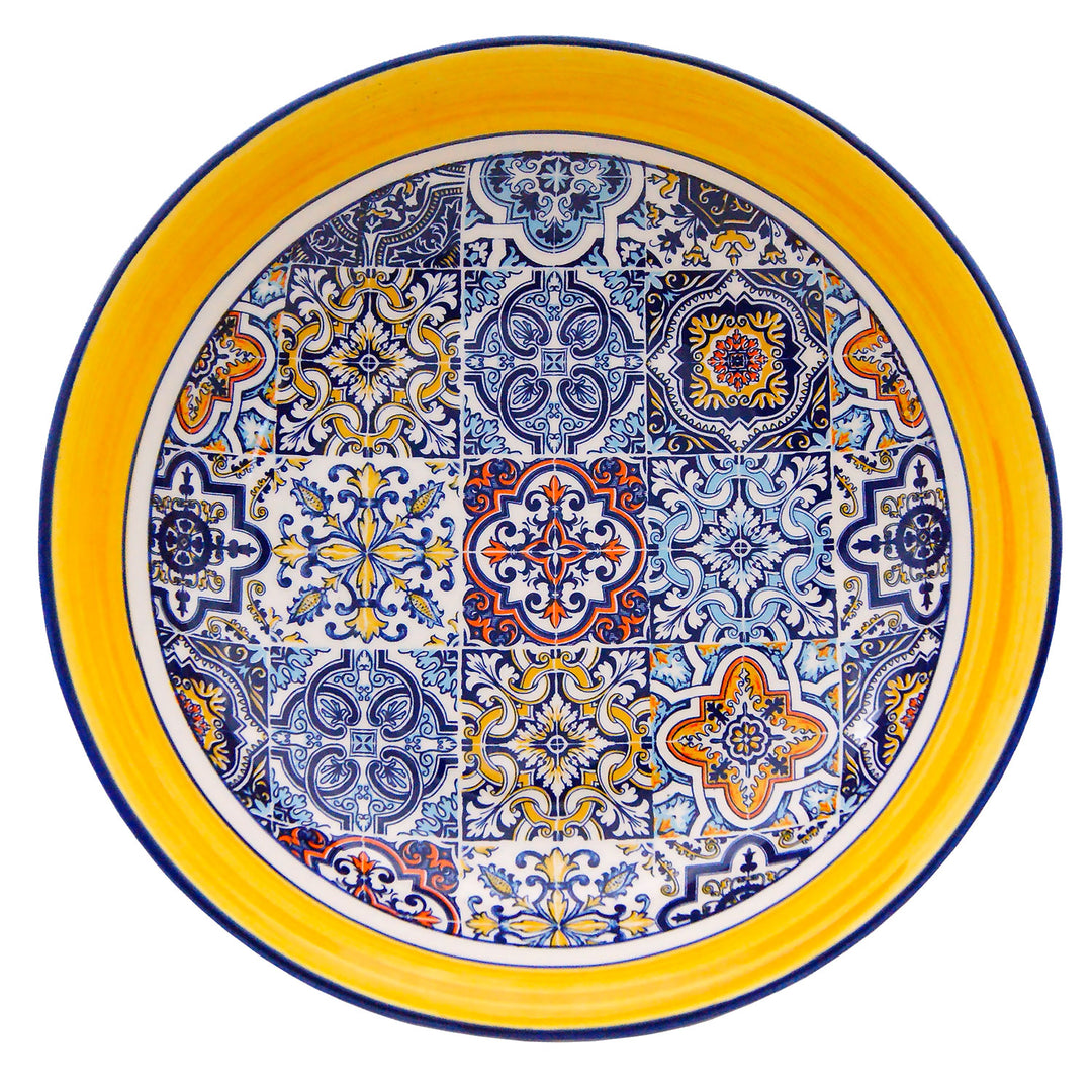 Portuguese Pottery Alcobaça Ceramic Decorative Salad Serving Bowl