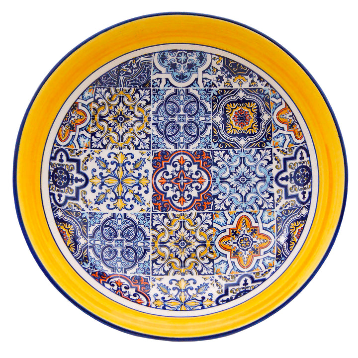 Portuguese Pottery Alcobaça Ceramic Decorative Salad Serving Bowl