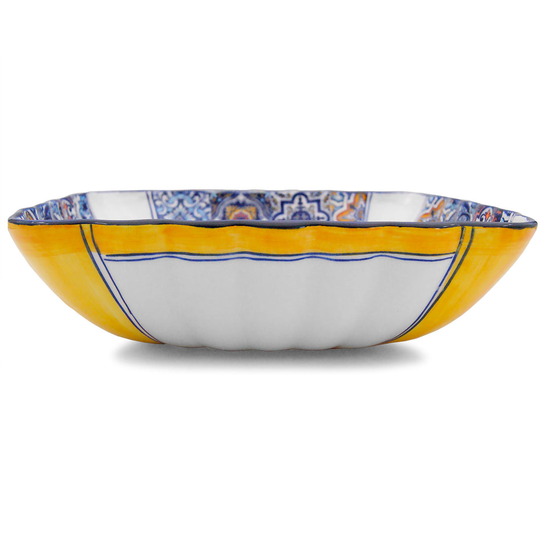 Portuguese Pottery Alcobaça Ceramic Decorative Salad Serving Bowl