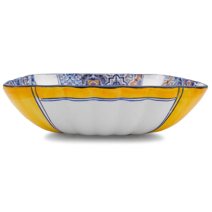 Portuguese Pottery Alcobaça Ceramic Decorative Salad Serving Bowl