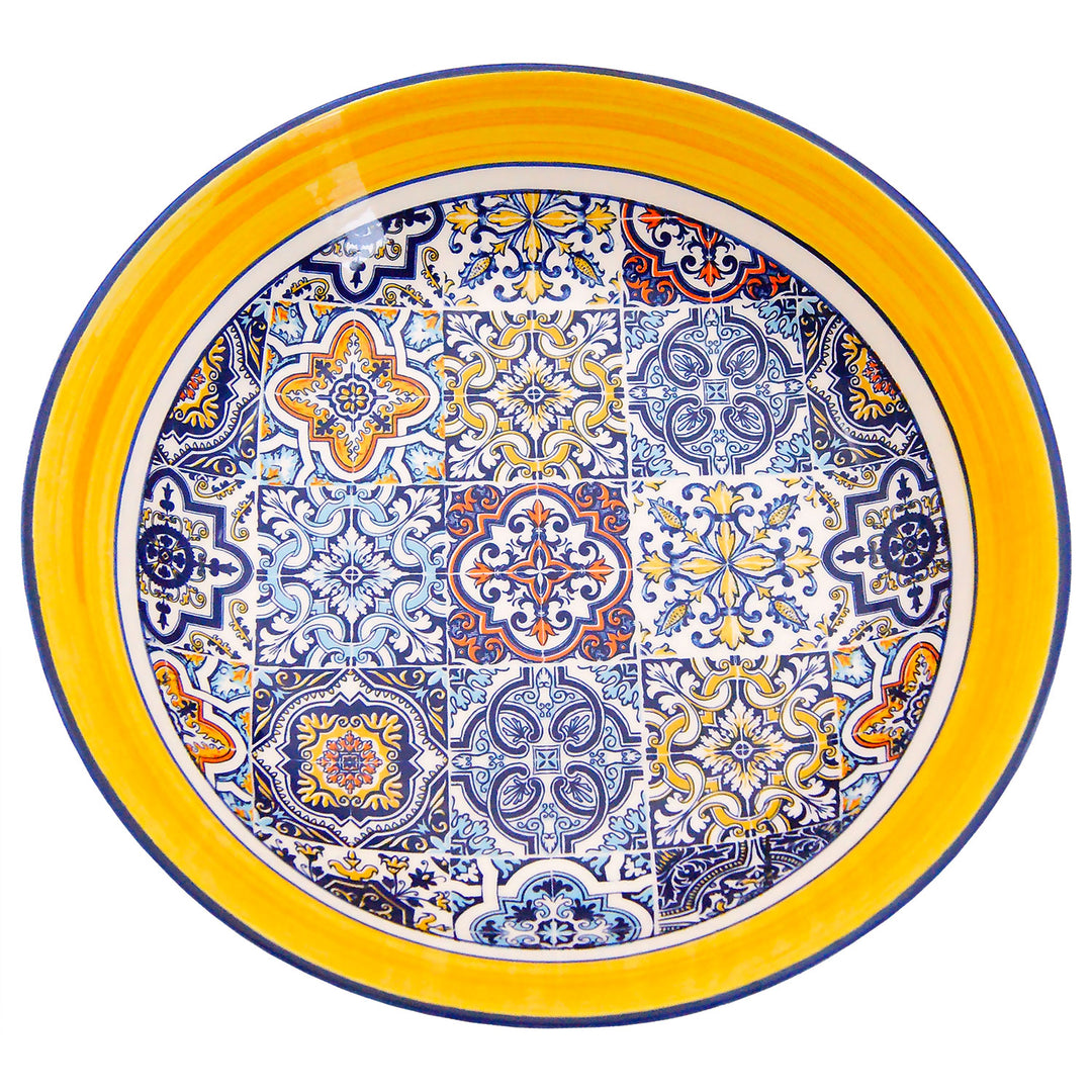 Portuguese Pottery Alcobaça Ceramic Decorative Salad Serving Bowl