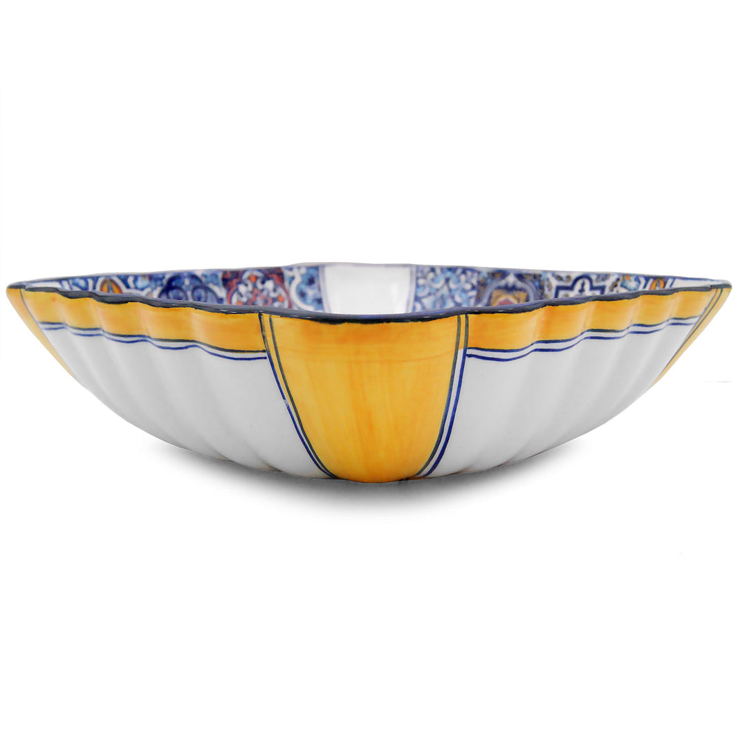 Portuguese Pottery Alcobaça Ceramic Decorative Salad Serving Bowl