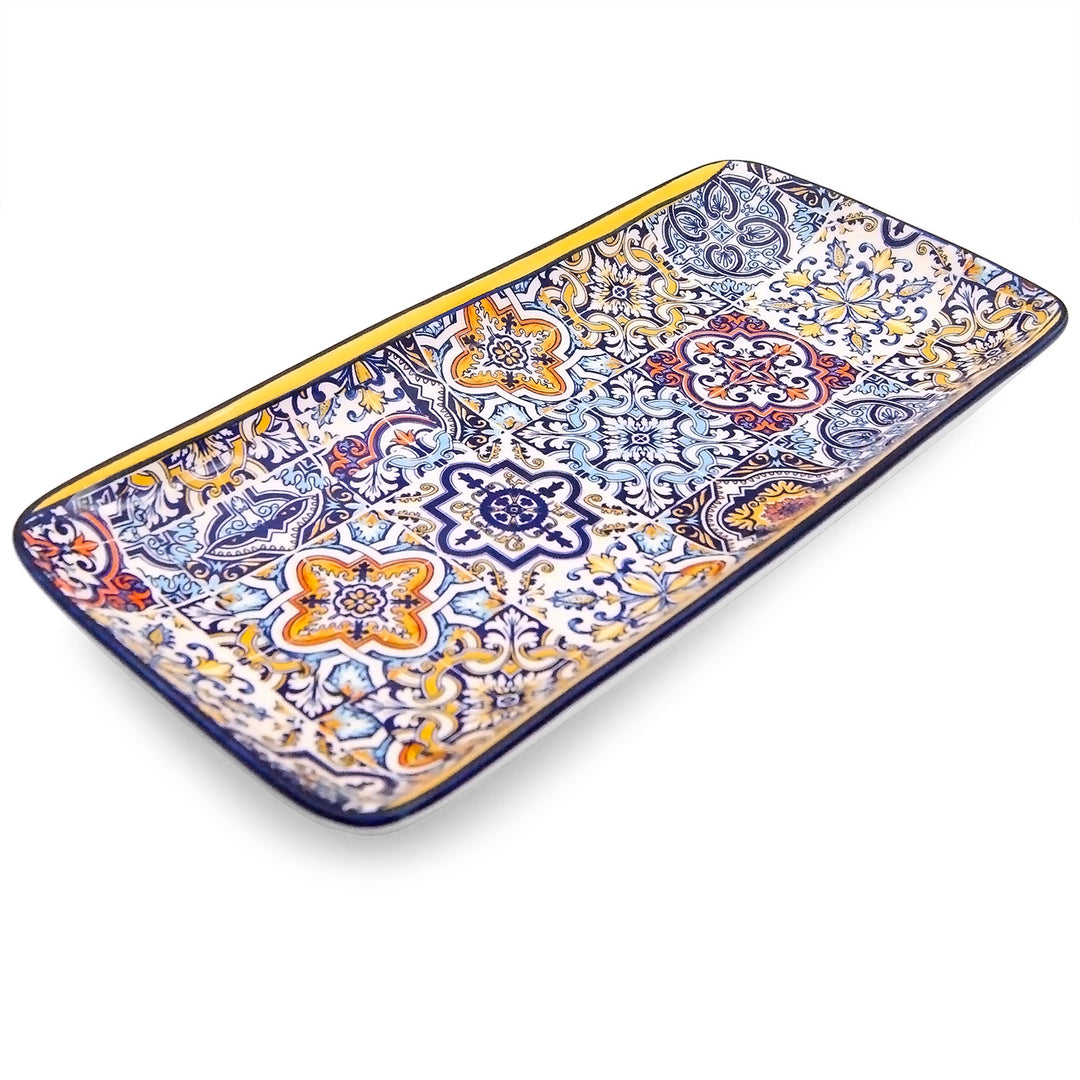 Portuguese Pottery Alcobaça Ceramic Serving Rectangular Platter