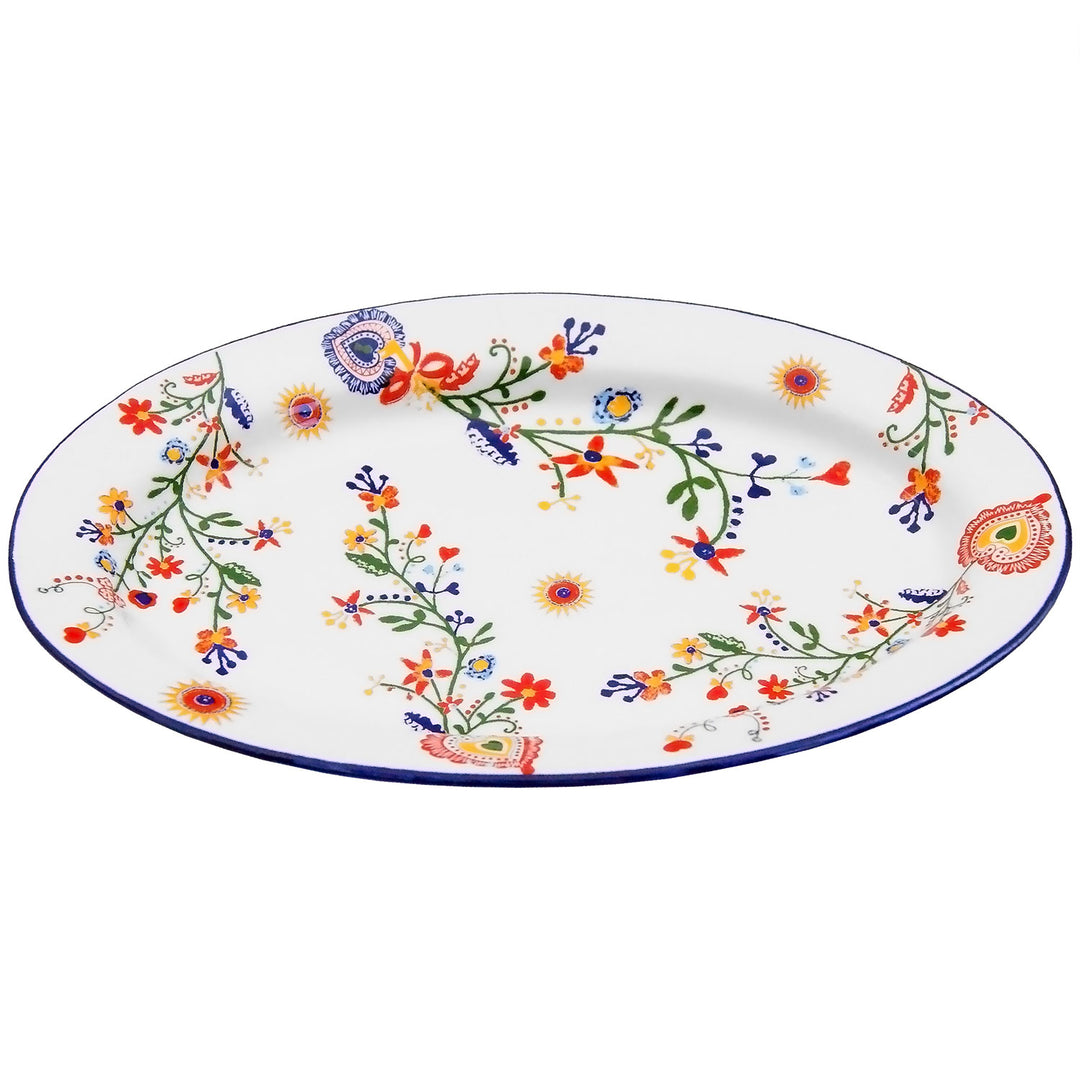 Portuguese Pottery Alcobaça Ceramic Decorative Serving Oval Platter