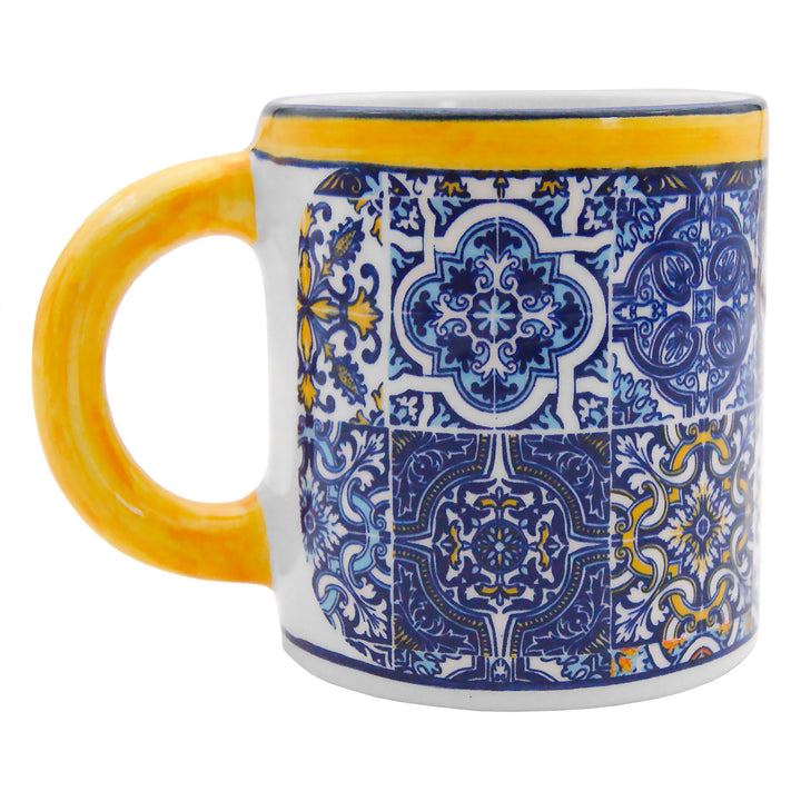 Portuguese Pottery Alcobaça Ceramic Coffee Mug - Set of 2