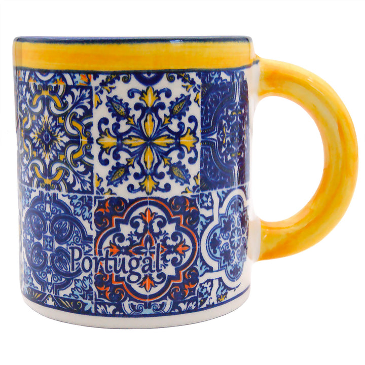 Portuguese Pottery Alcobaça Ceramic Coffee Mug - Set of 2