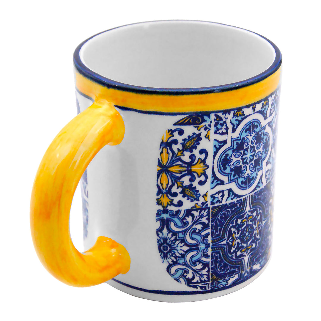 Portuguese Pottery Alcobaça Ceramic Coffee Mug - Set of 2