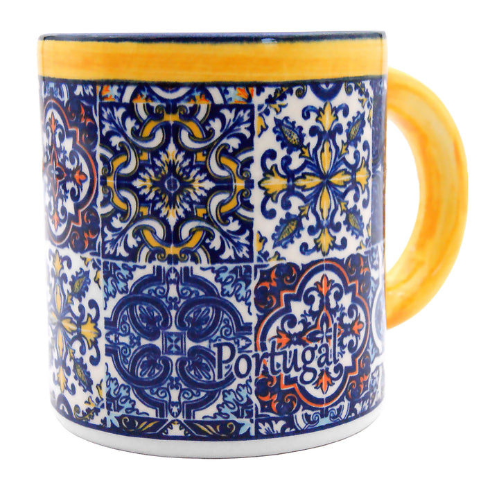 Portuguese Pottery Alcobaça Ceramic Coffee Mug - Set of 2