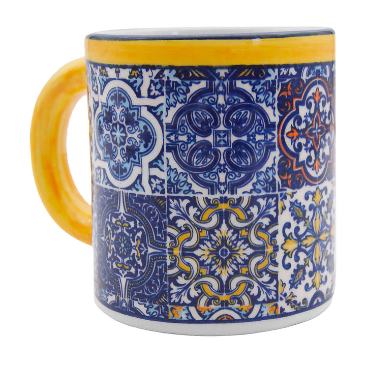 Portuguese Pottery Alcobaça Ceramic Coffee Mug - Set of 2