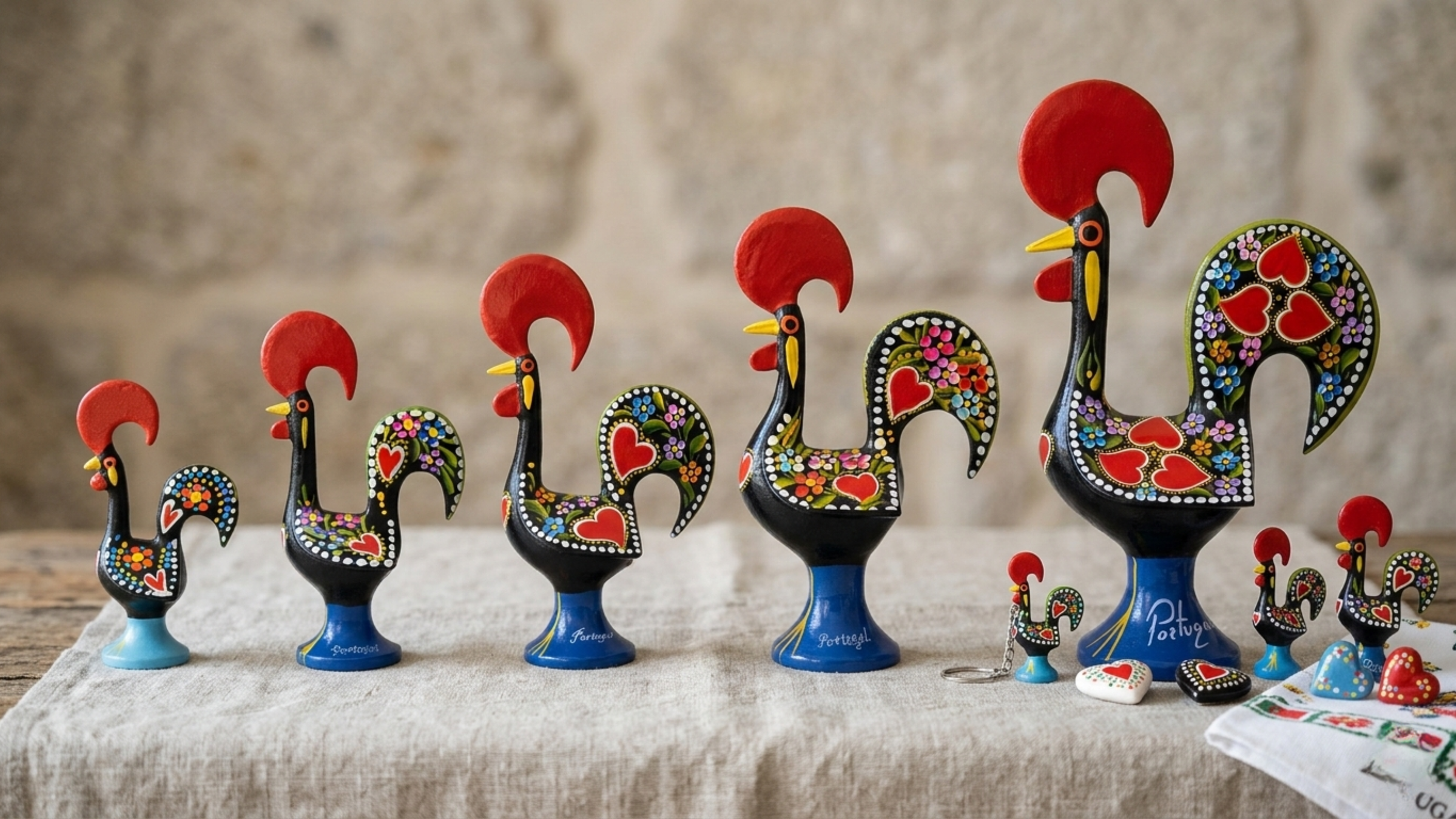 At We Are Portugal you will find the Portuguese Rooster represented in many forms, from the traditional ceramic to most robust aluminum figurines, from toothpick holders to nutcrackers, bottle stoppers and more.