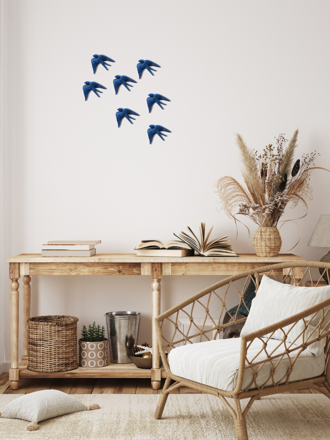 Hand Painted Large Ceramic Swallows for Home Décor - Various Colors