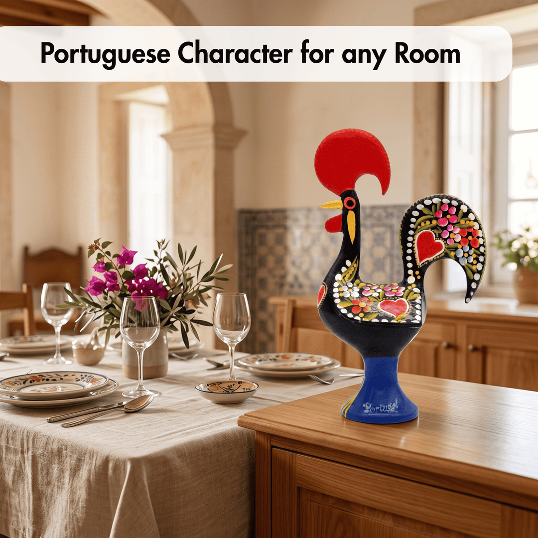 10 Inch Good Luck Portuguese Rooster Barcelos Metallic Figurine