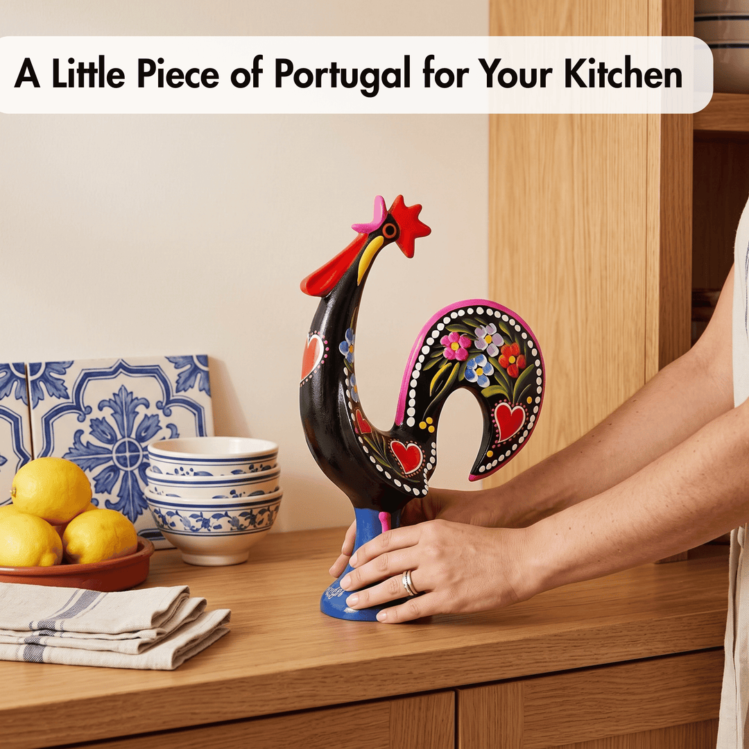 10 Inch Good Luck Portuguese Singer Rooster Barcelos Metallic Figurine