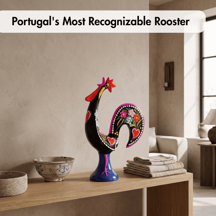 10 Inch Good Luck Portuguese Singer Rooster Barcelos Metallic Figurine