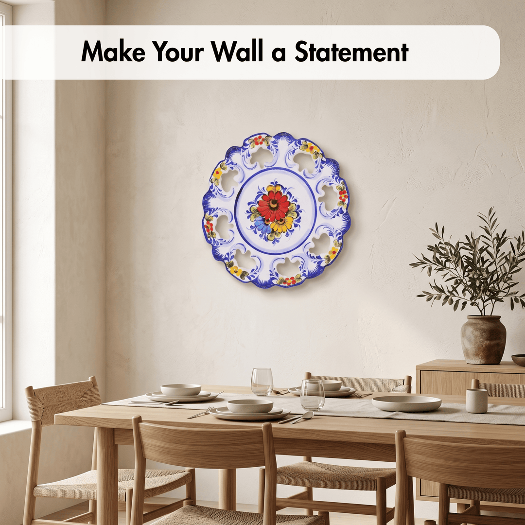 10 Inch Hand painted Portuguese Ceramic Wall Decor Hanging Plate