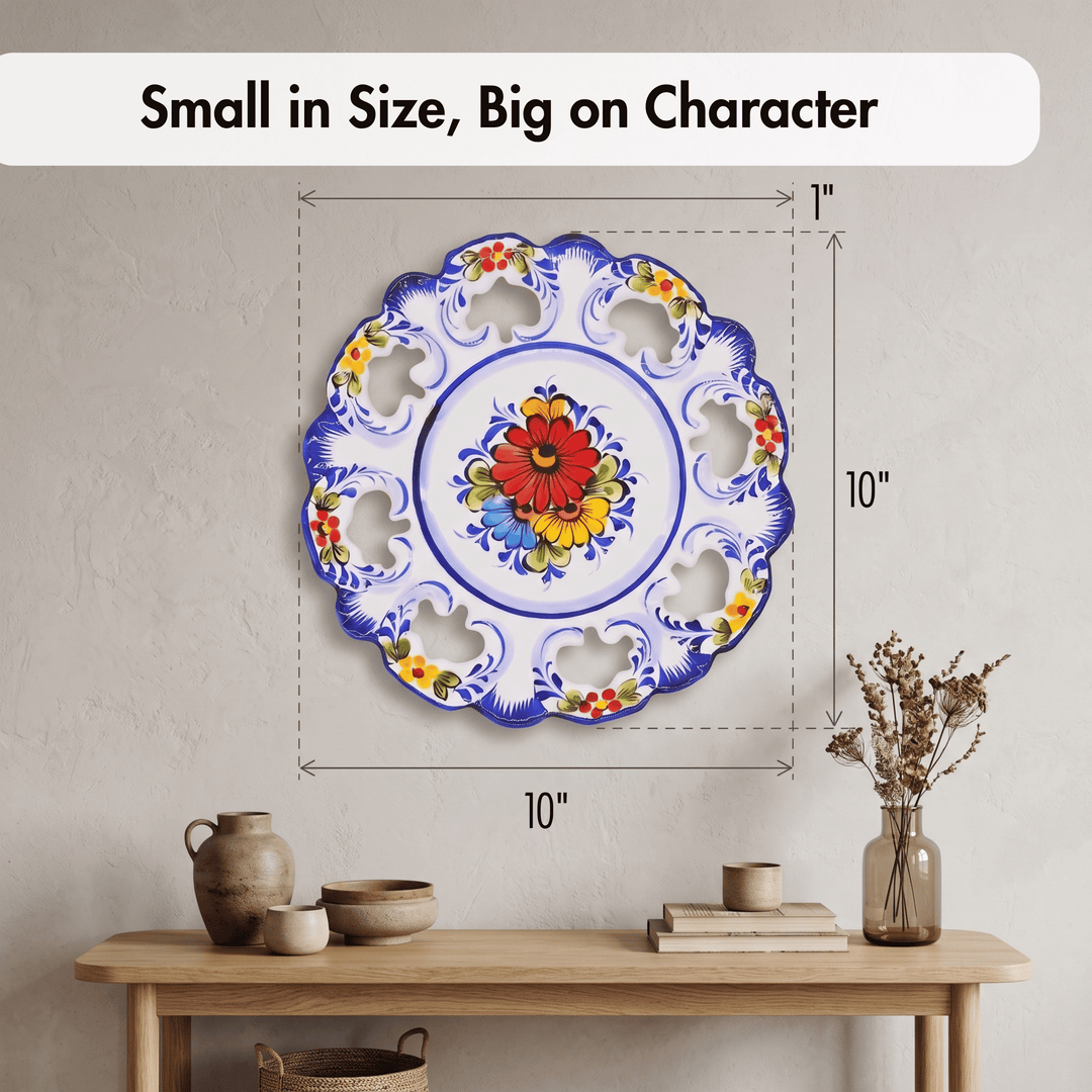 10 Inch Hand painted Portuguese Ceramic Wall Decor Hanging Plate