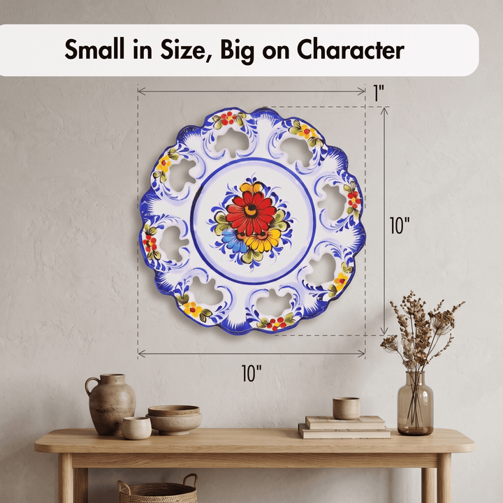 10 Inch Hand painted Portuguese Ceramic Wall Decor Hanging Plate