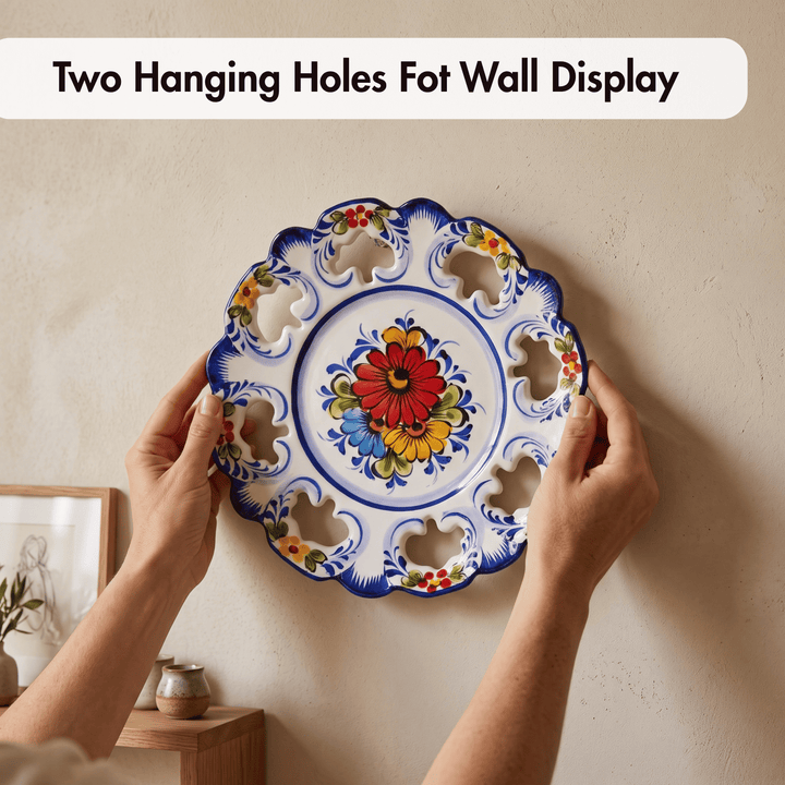 10 Inch Hand painted Portuguese Ceramic Wall Decor Hanging Plate